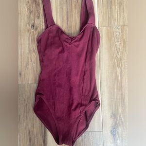 Capezio Wine Tank-Style Dance Leotard with Shelf Bra